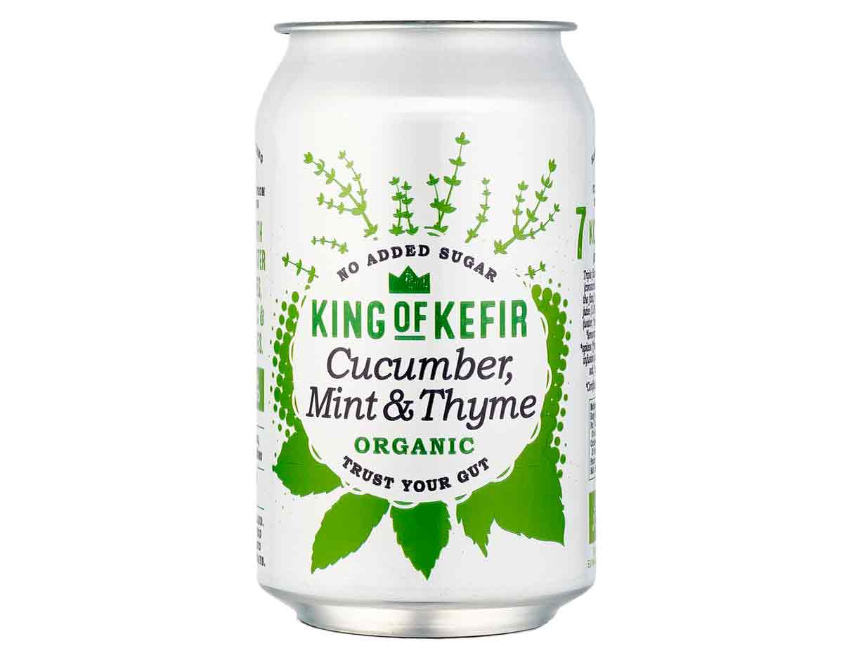 King Of Kefir Organic Cucumber, Mint & Thyme 330ml, Vegan, No Added Sugar