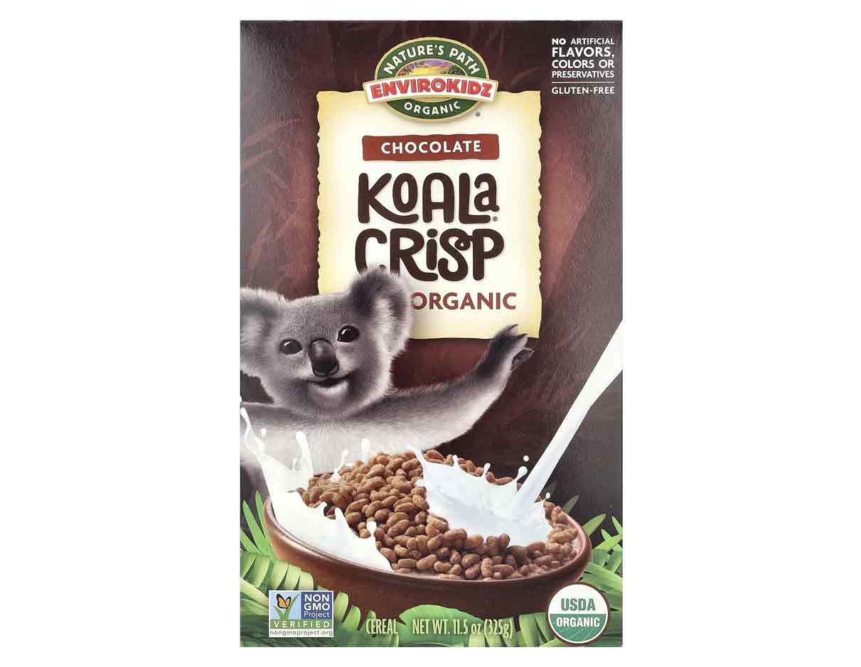Natures Path Envirokidz Organic Chocolate Koala Crisp Cereal 325g, Gluten Free, Vegan