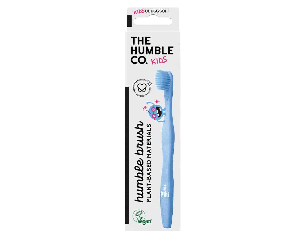 The Humble Co Kids Plant Based Ultra Soft Blue Toothbrush, Vegan