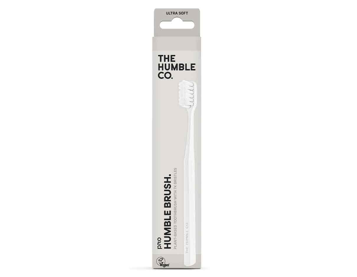 The Humble Co Adult Plant Based Ultra Soft White Toothbrush, Vegan