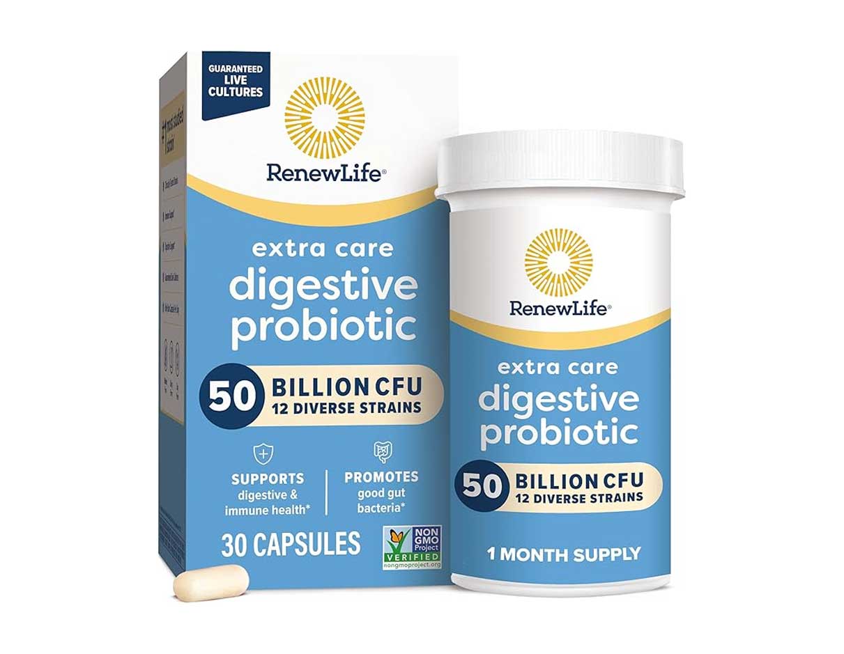 Extra Care Digestive Probiotic 50 Billion Caps, Non GMO, Gluten Free
