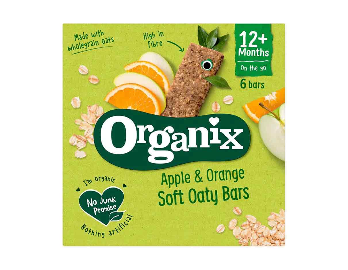 أورجانيكس بار الشوفان الناعمة بالتفاح والبرتقال 138 جرام، نباتية