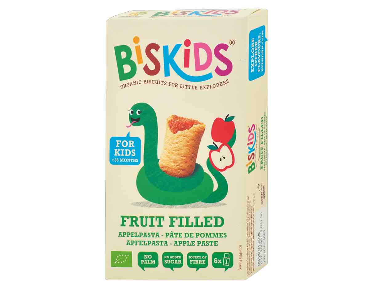 Biskids Organic Biscuits w/ Apple Filling 120g, No Added Sugar