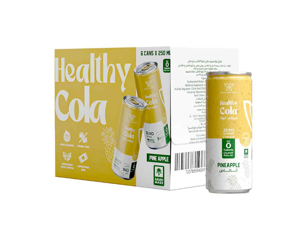 Healthy Cola Pineapple Zero Sugar  6 x 250ml, Not-So-Organic