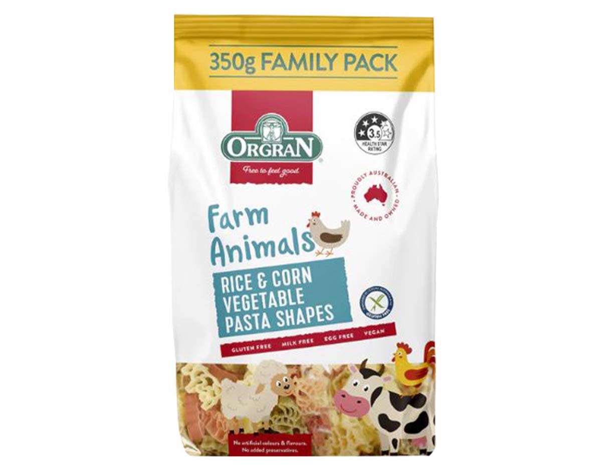 Rice & Corn Vegetable Farm Animal Shape Pasta, Gluten Free