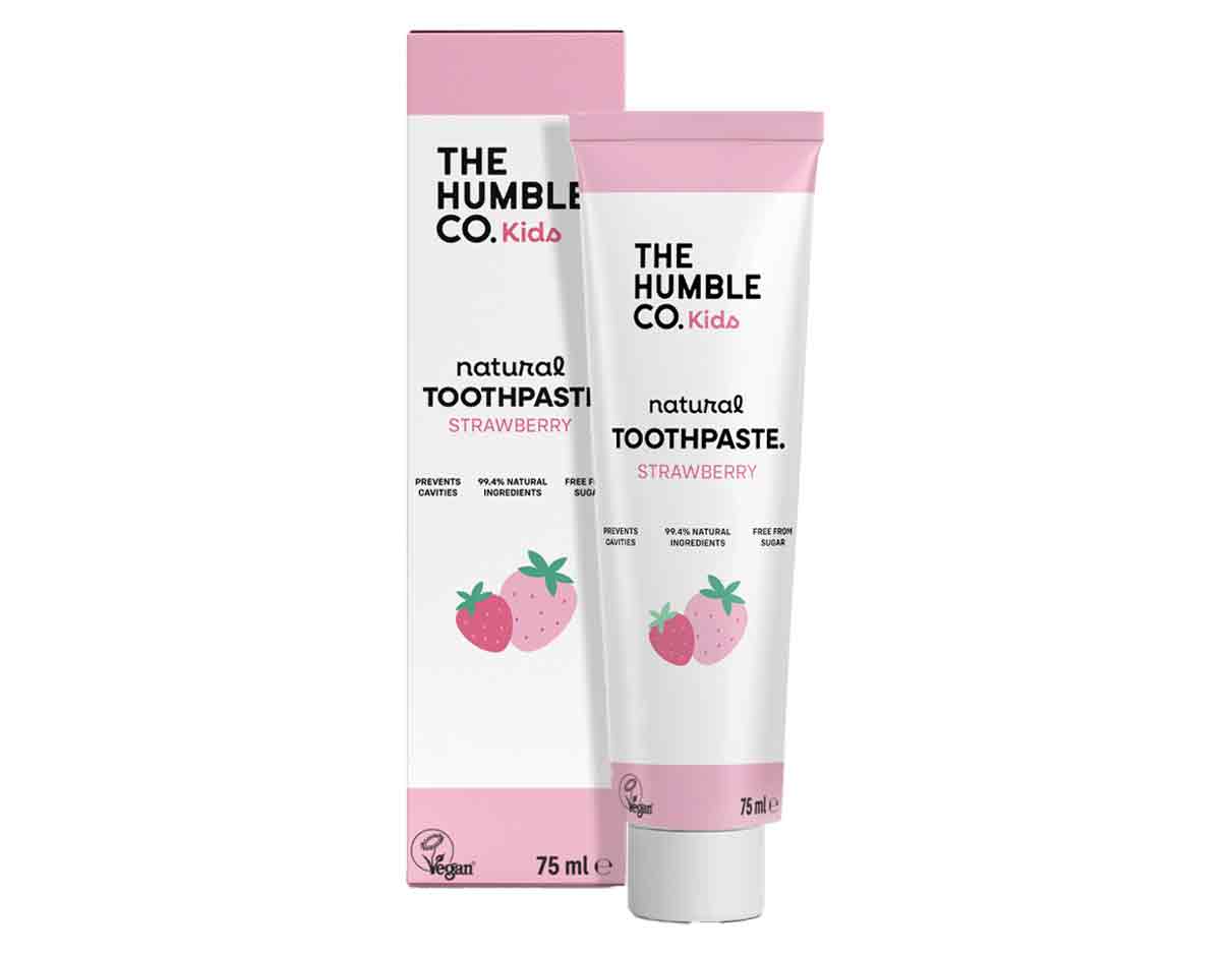 The Humble Co Kids Natural Strawberry toothpaste 75ml, Vegan