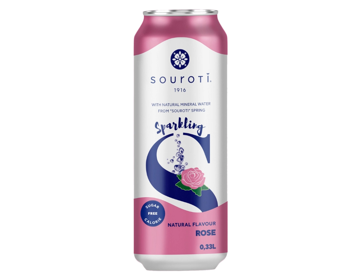 Souroti Sparkling Natural Water w/ Rose Flavor 330ml