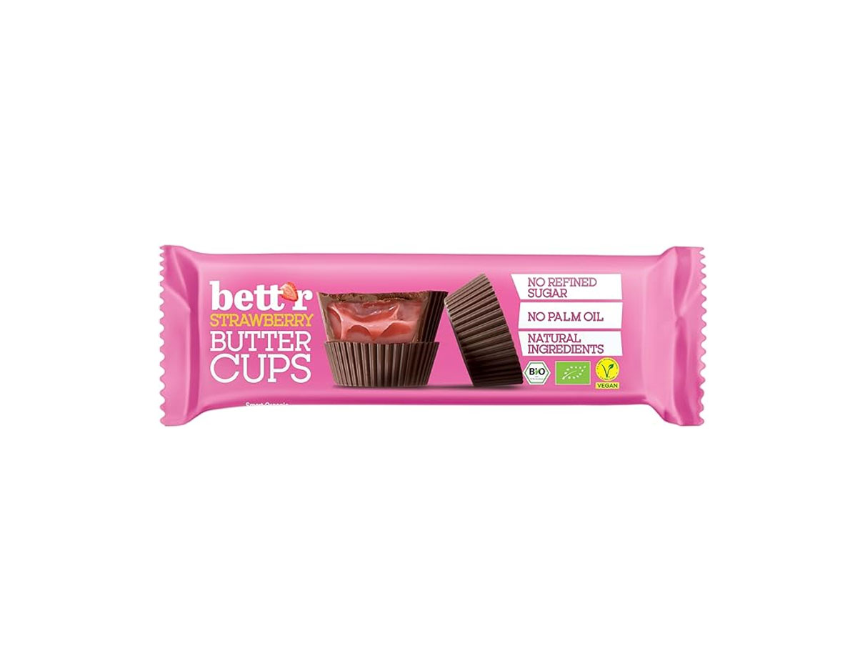 Bett'r Organic Strawberry Butter Cups 39g, Vegan 