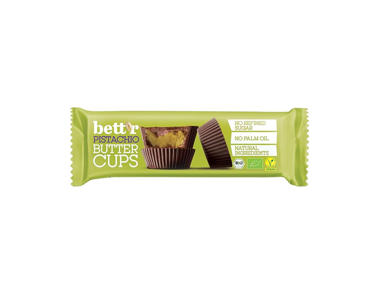 Bett'r Organic Pistachio Butter Cups 39g, Vegan 