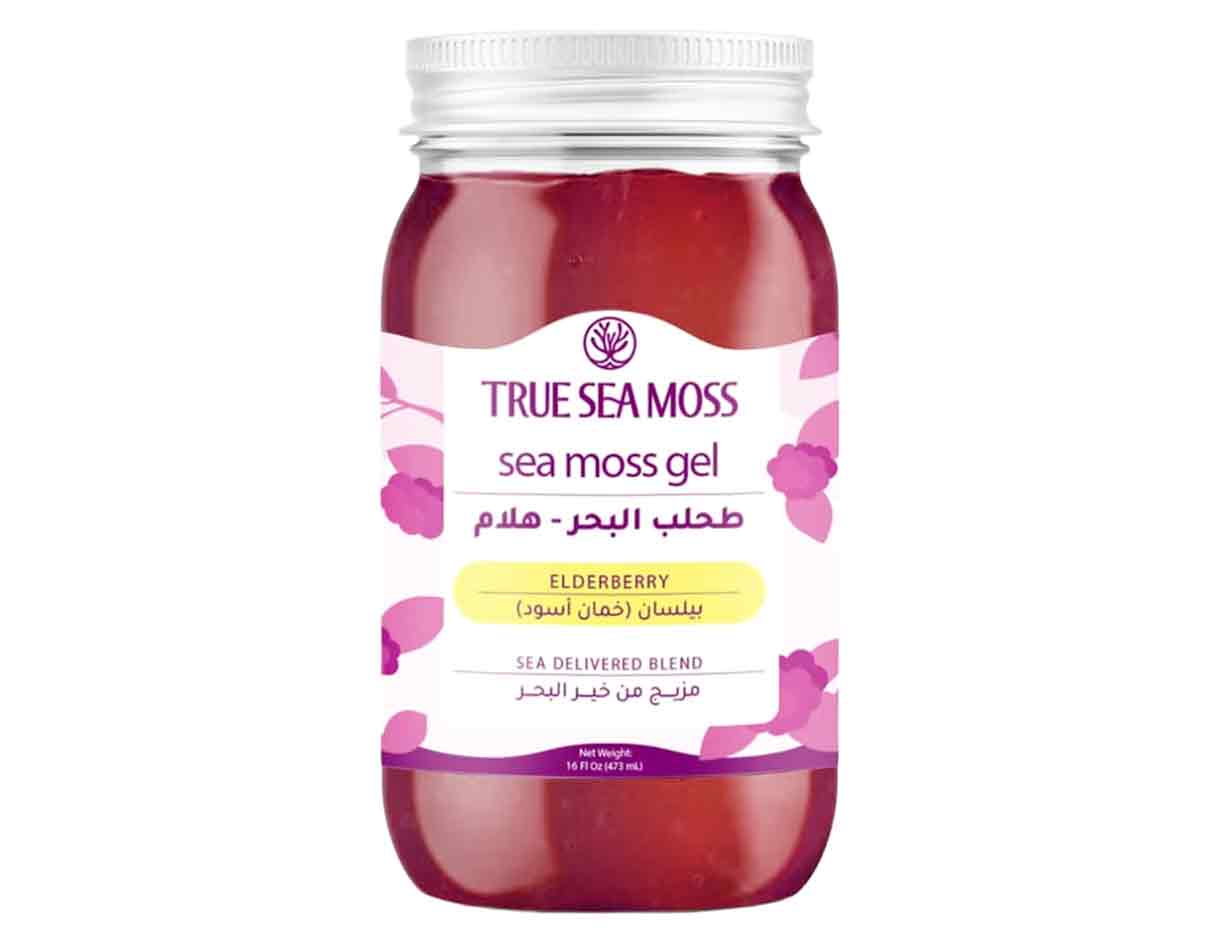 True Sea Moss Gel Elderberry 473ml, Non GMO, Gluten Free, Vegan
