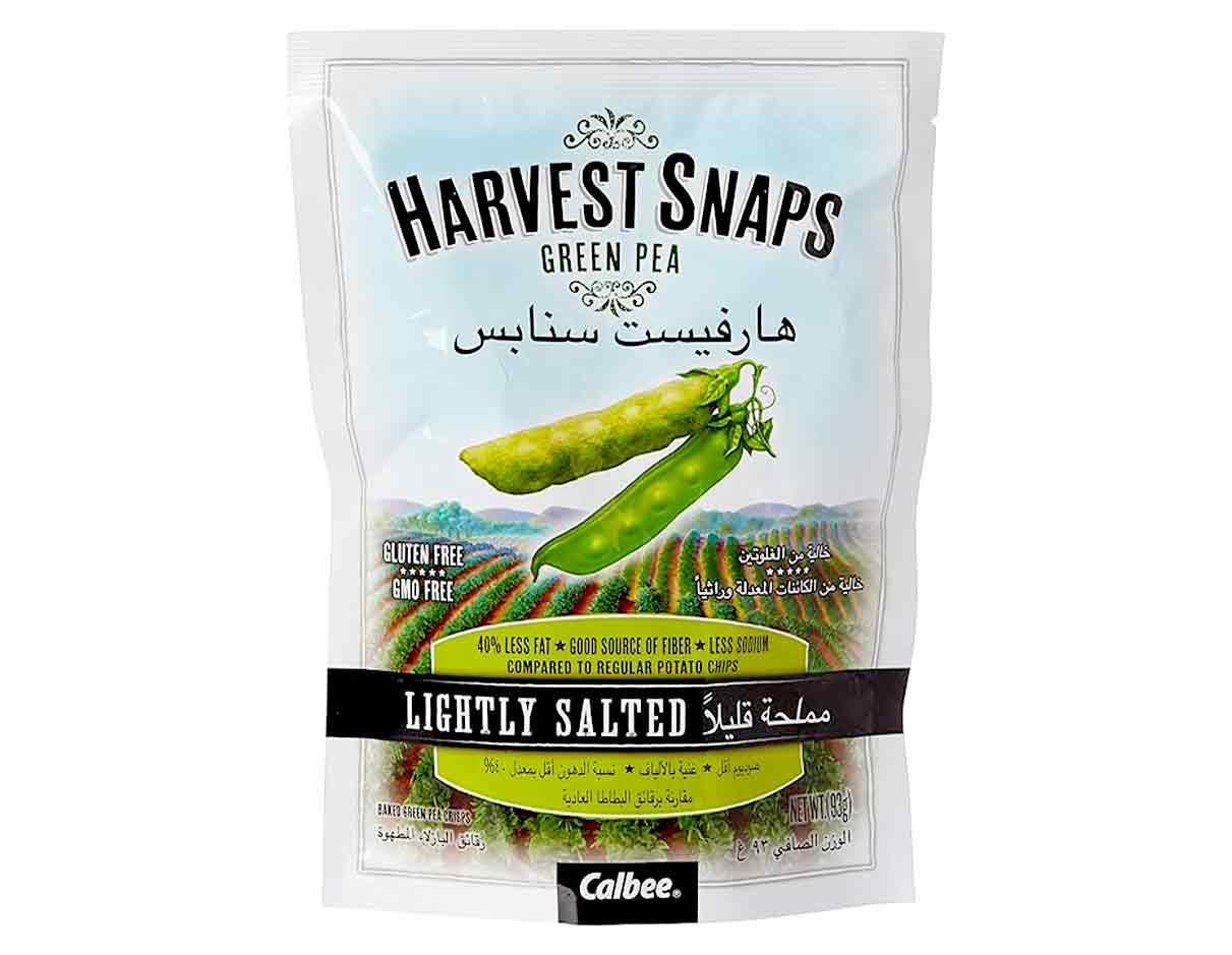 Harvest Snaps Baked Green Pea Crisps Lightly Salted 93g, Non GMO, Gluten Free, Not-So-Organic
