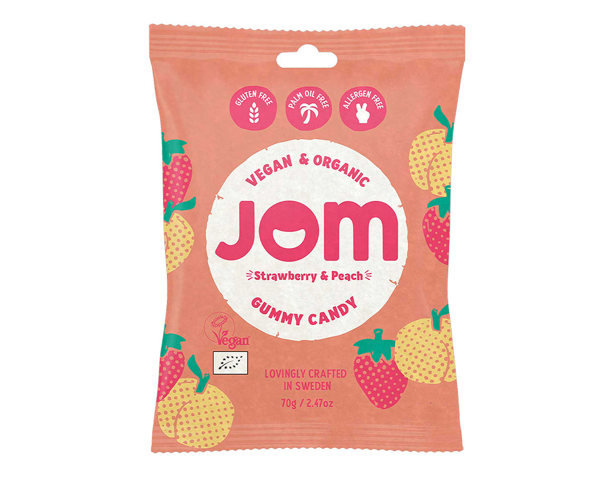 Organic Strawberry & Peach Gourmet Gummies, Gluten Free