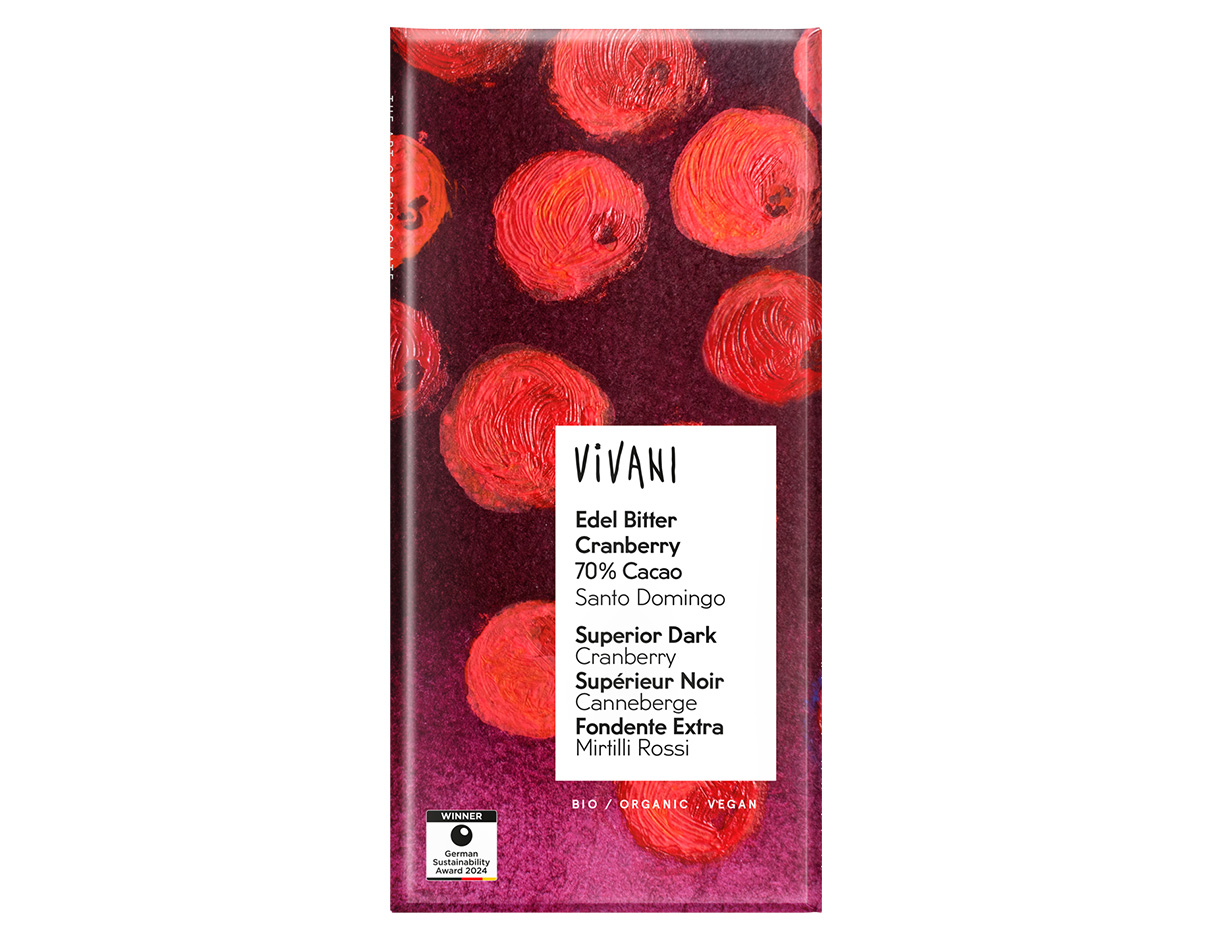 Organic 70% Cacao Superior Dark Cranberry Chocolate 