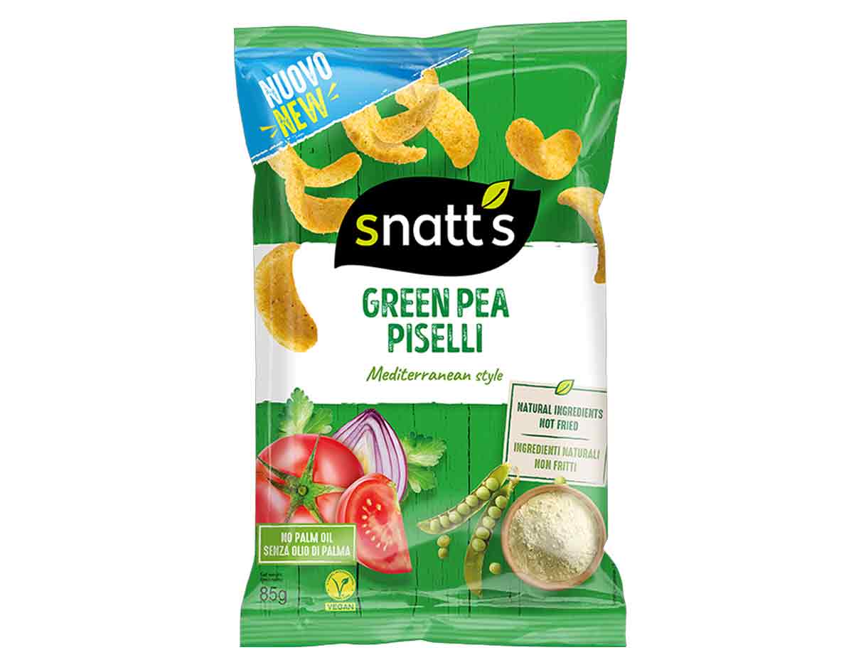 Snatt's Green Pea Piselli Mediterranean Style Chips 85g, Gluten Free, Vegan