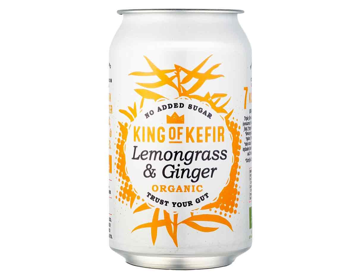 King Of Kefir Organic Lemongrass & Ginger 330ml, Vegan, No Added Sugar