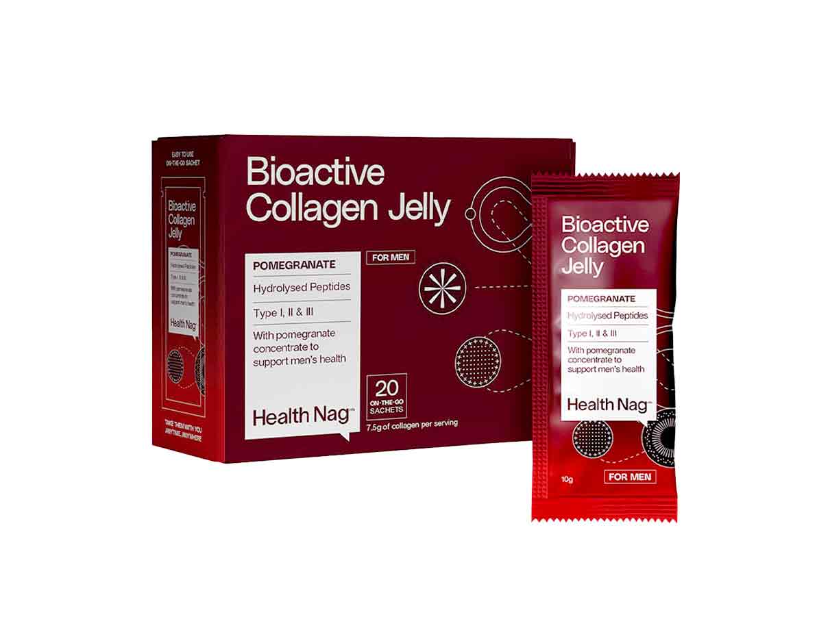 Bioactive Collagen Jelly Pomegranate Sachets For Men, Gluten Free