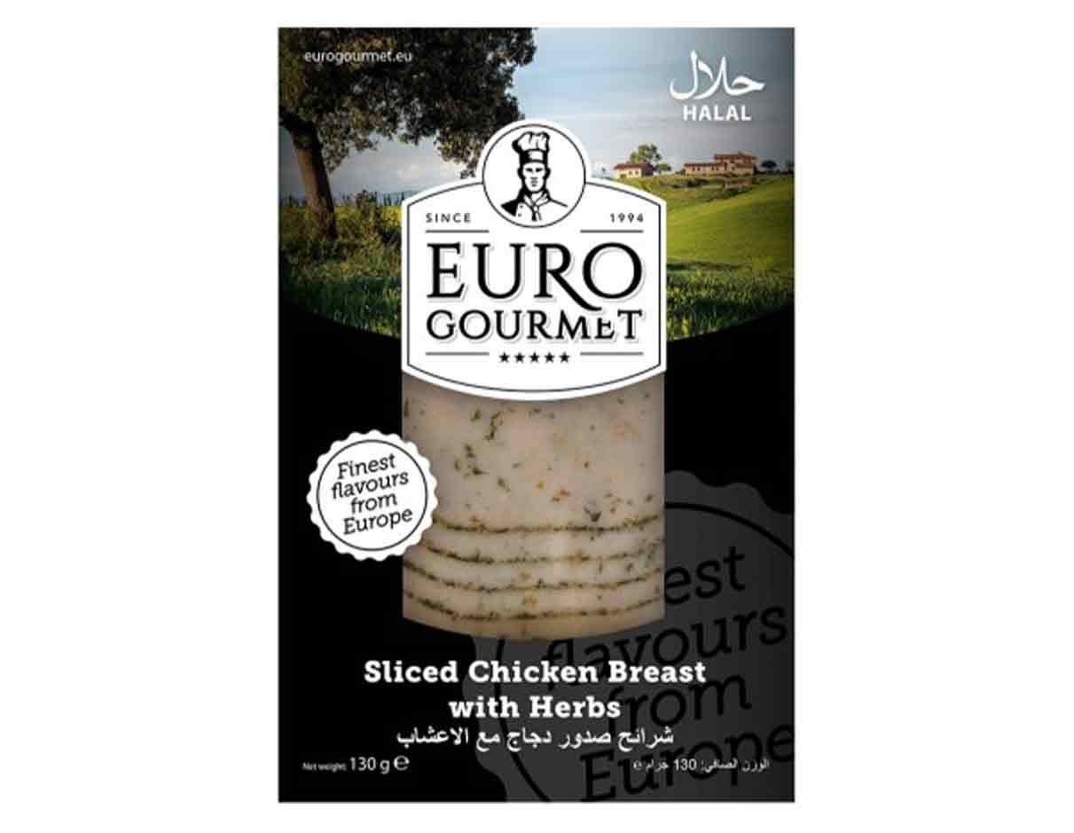 Euro Gourmet Sliced Chicken Breast w/ Herbs 130g