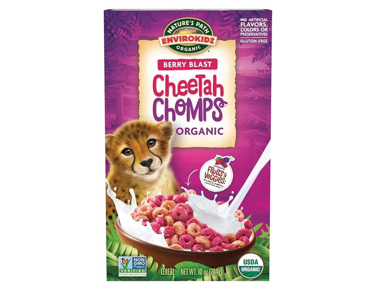Natures Path Envirokidz Organic Berry Blast Cheetah Chomps Cereal 284g, Gluten Free, Vegan