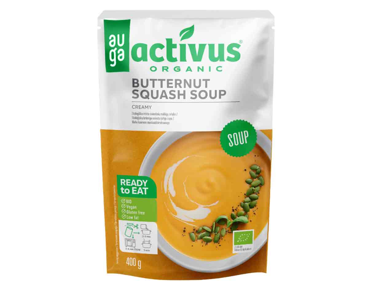 Activus Organic Creamy Butternut Squash Soup 400g, Gluten Free, Vegan