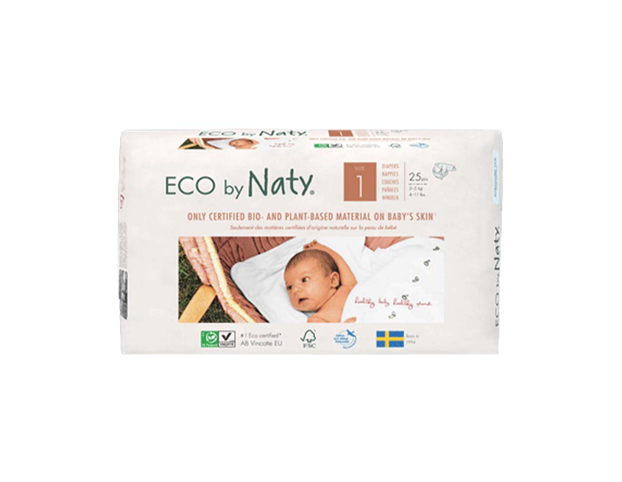 Eco By Naty Baby Diaper Size 1, 2 to 5kg, Vegan