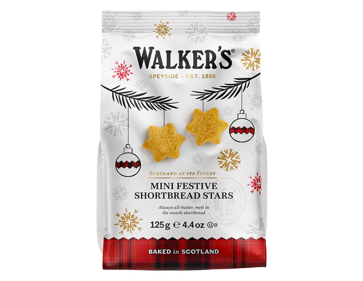Walker's Mini Festive Stars Shortbread Stars 125g