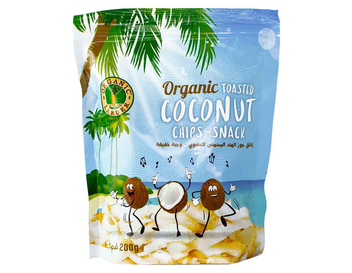 اورجانيك لاردر رقائق جوز الهند المحمصة 200 جرام ، نباتي
