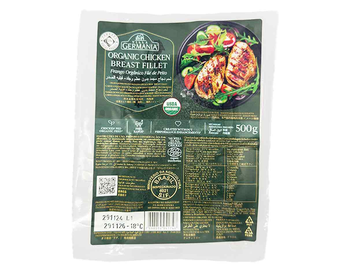 Villa Germania Organic Frozen Chicken Breast Fillet 500g