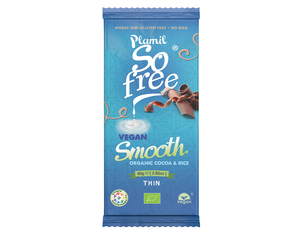 Organic Vegan Smooth Thin Chocolate Bar, Gluten Free