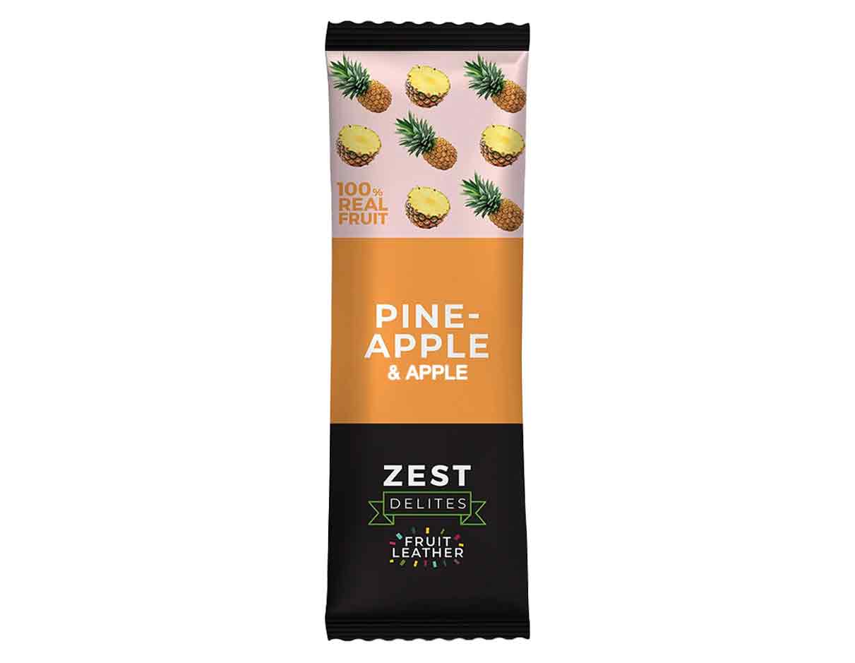 Zest Delites Pineapple & Apple Fruit Leather 25g, Vegan, Not-So-Organic