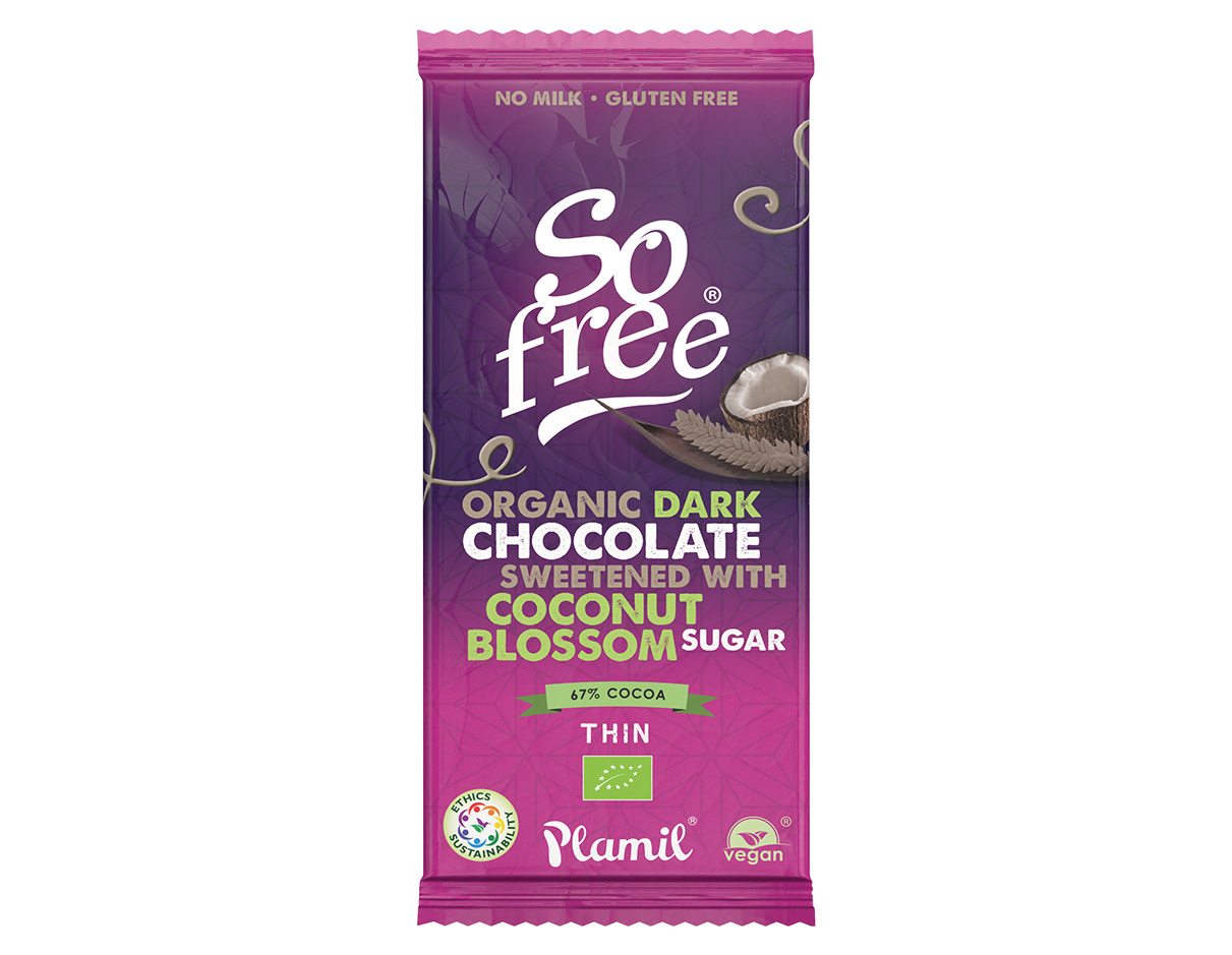 Organic Coconut Blossom Dark Chocolate, Gluten Free