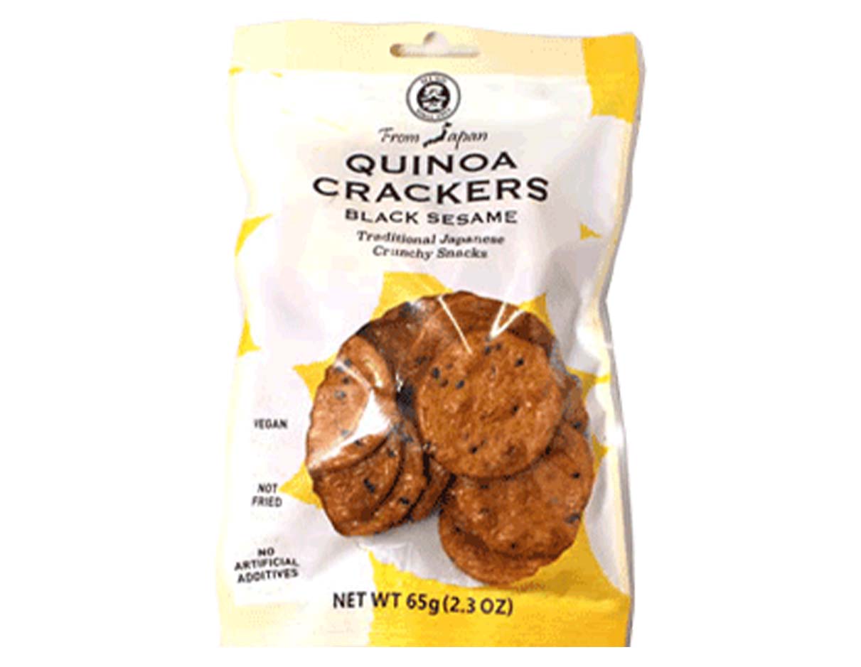 Black Sesame Natural Quinoa Crackers, Gluten Free