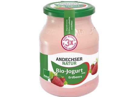 Andechser Natur Organic Mild Strawberry Yogurt 3.7% 500g