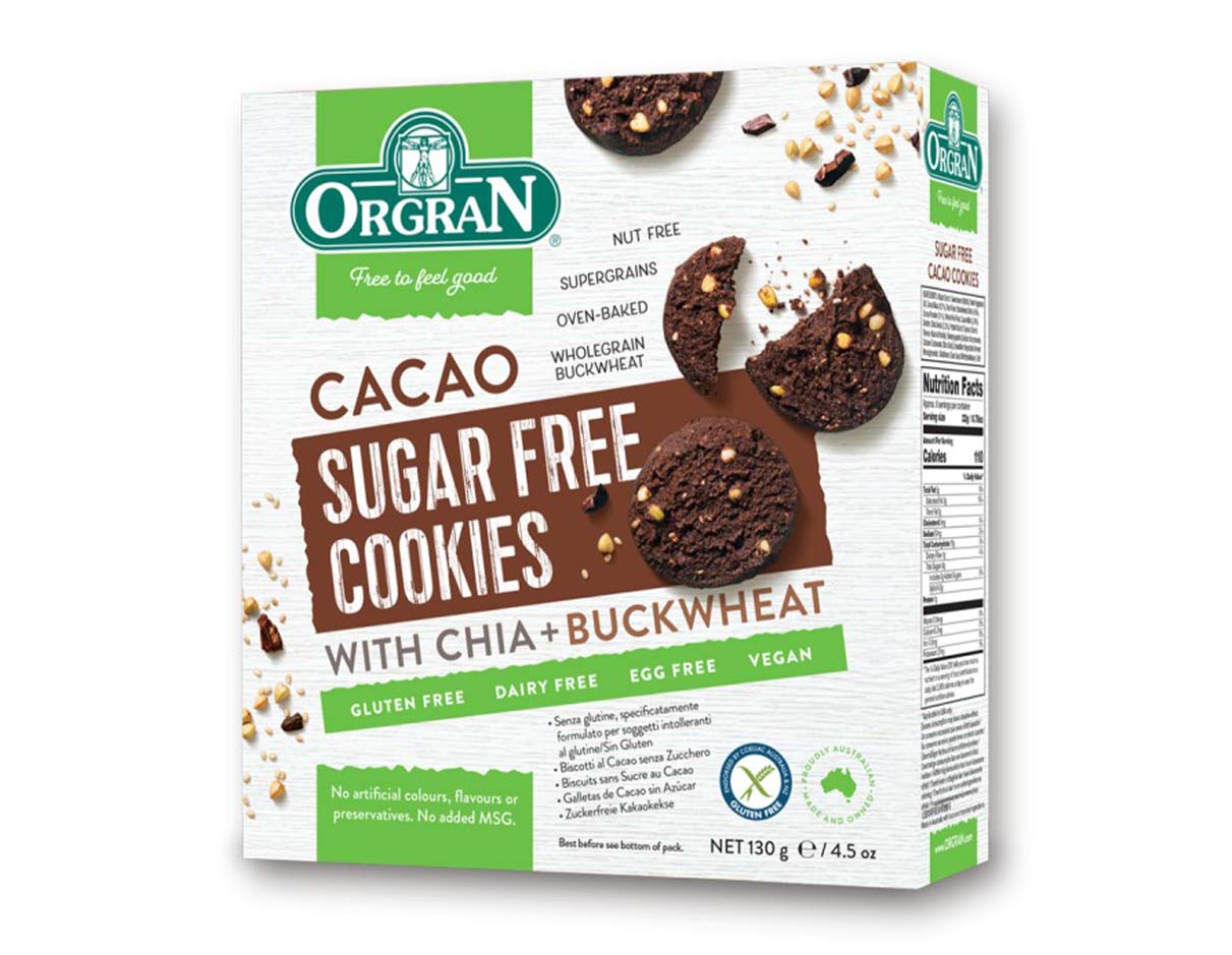 Sugar Free Cacao Cookies, Gluten Free