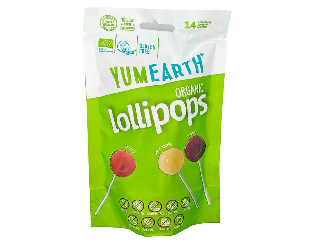 يم إيرث مصاصات عضوية ١٤ قطعة، خالية من الغلوتين، نباتية