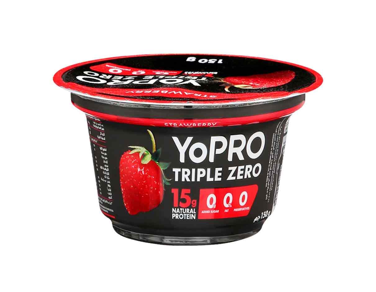 Yopro Triple Zero Strawberry Protein Yogurt 150g, No Added Sugar, Not-So-Organic