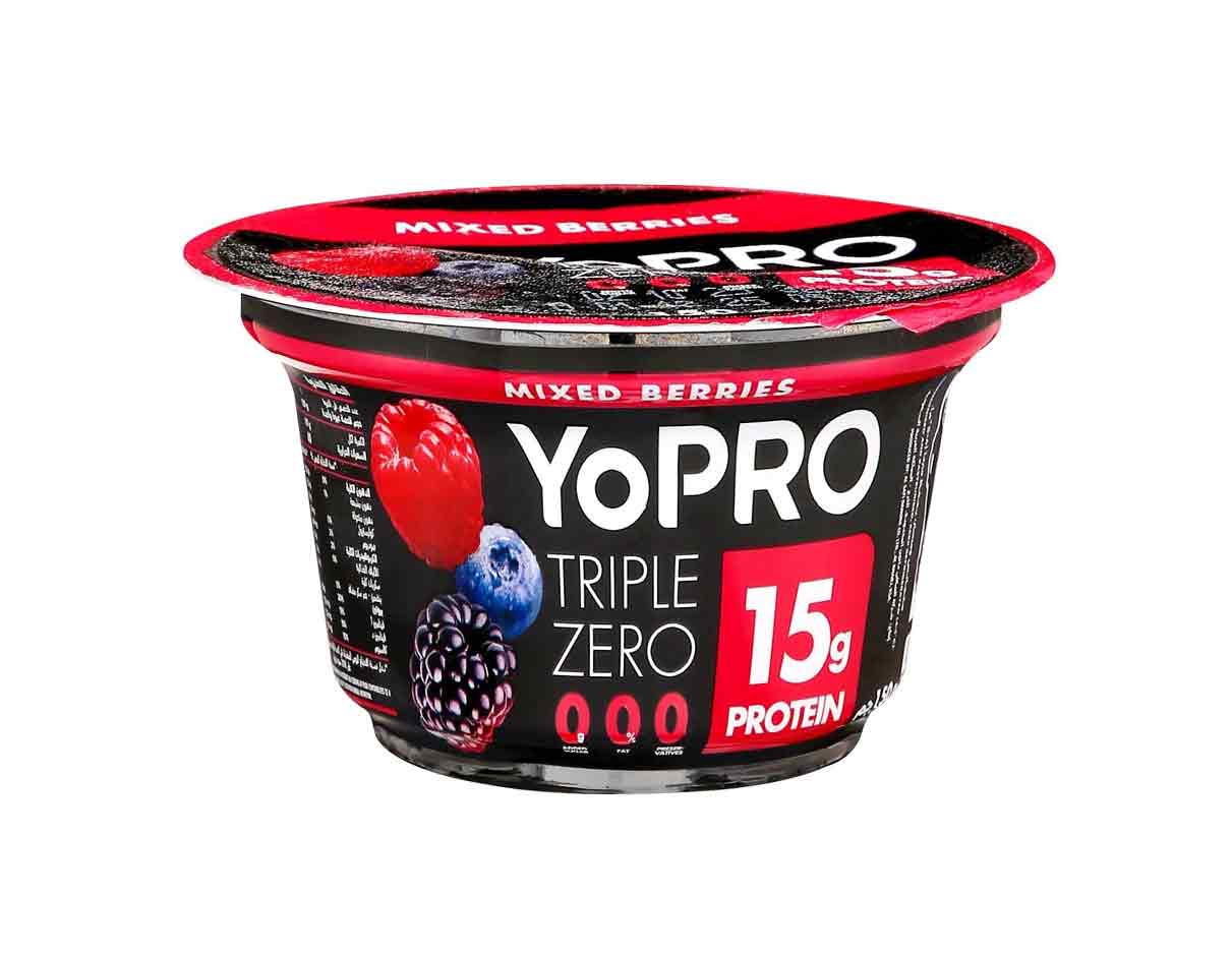 Yopro Triple Zero Mixed Berries Protein Yogurt 150g, No Added Sugar, Not-So-Organic