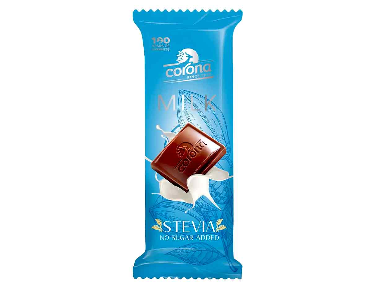 Corona Milk Chocolate Stevia 44g, No Added Sugar, Not-So-Organic