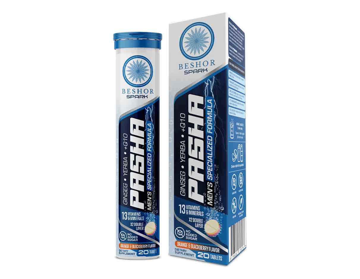 Beshor Spark Pasha Men's Specialized Formula 20 Tablets, Non GMO, Gluten Fee, No Added Sugar