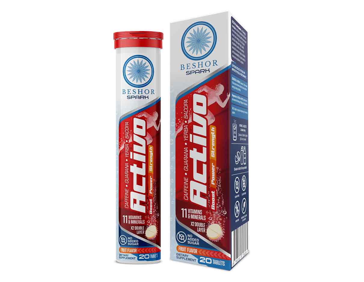 Beshor Spark Activo 20 Tablets, Non GMO, Gluten Free, No Added Sugar
