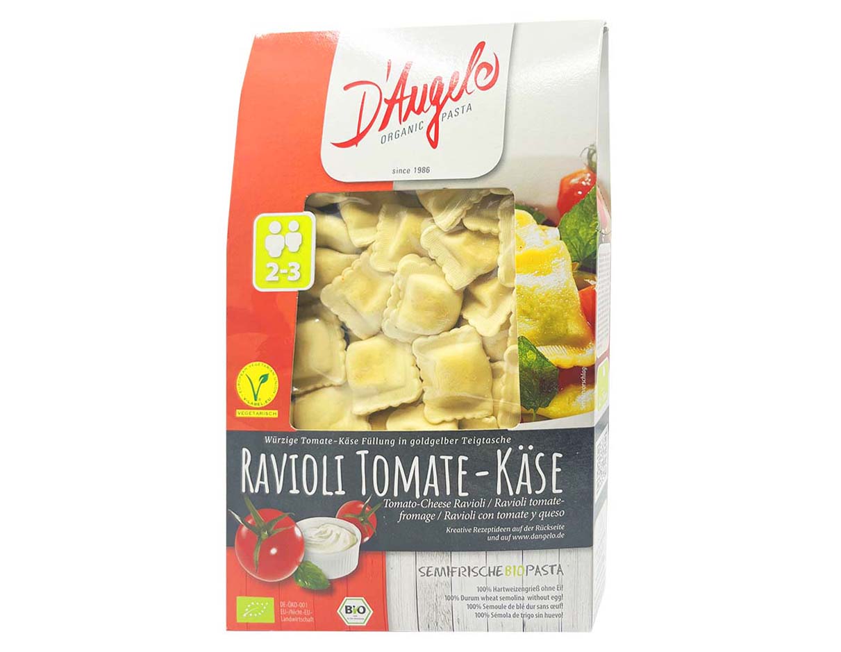 دانجيلو باستا عضوي رافيولي طماطم وجبن 250 جرام